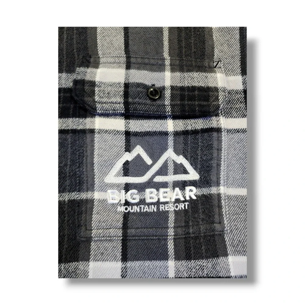 The North Face Gray Black White Plaid Long Sleeve Flannel Shirt Men's‎ M